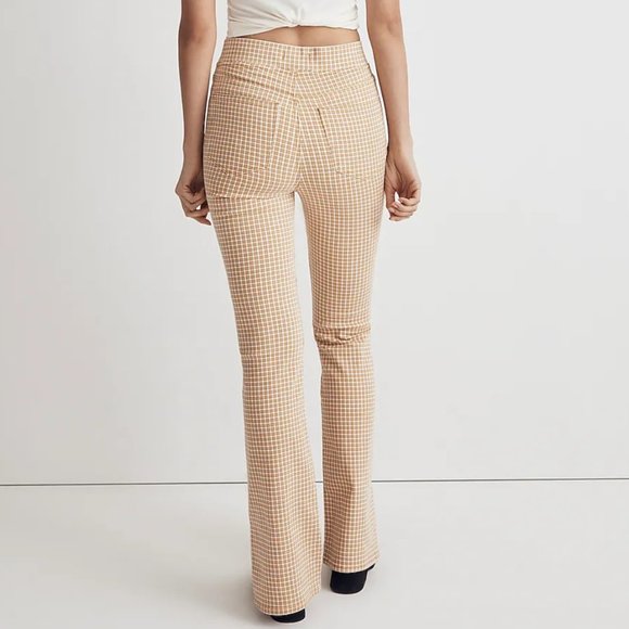BRAND NEW | Madewell | Pull-On Skinny Flare Jeans in Mini Check - Picture 2 of 10